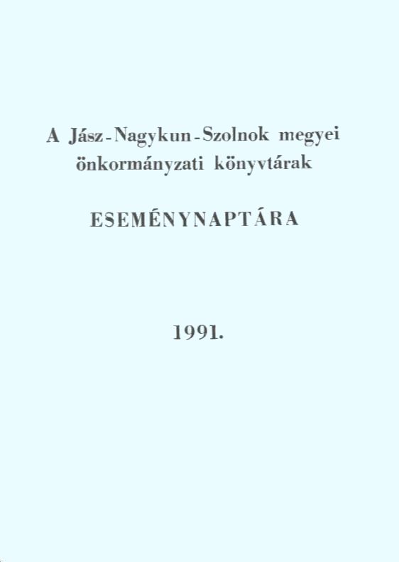 Könyvtárak eseménynaptára 1991